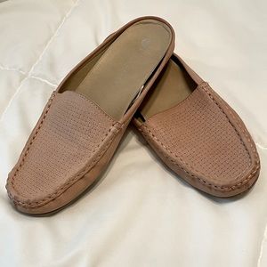 Faux Leather Slide Loafers